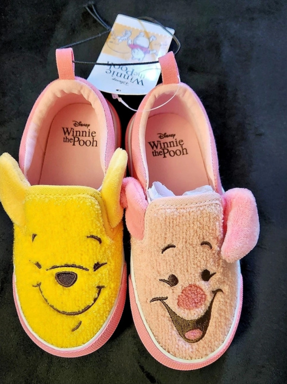 Disney Winnie the Pooh Character Slip On Sneakers Pink & Yellow